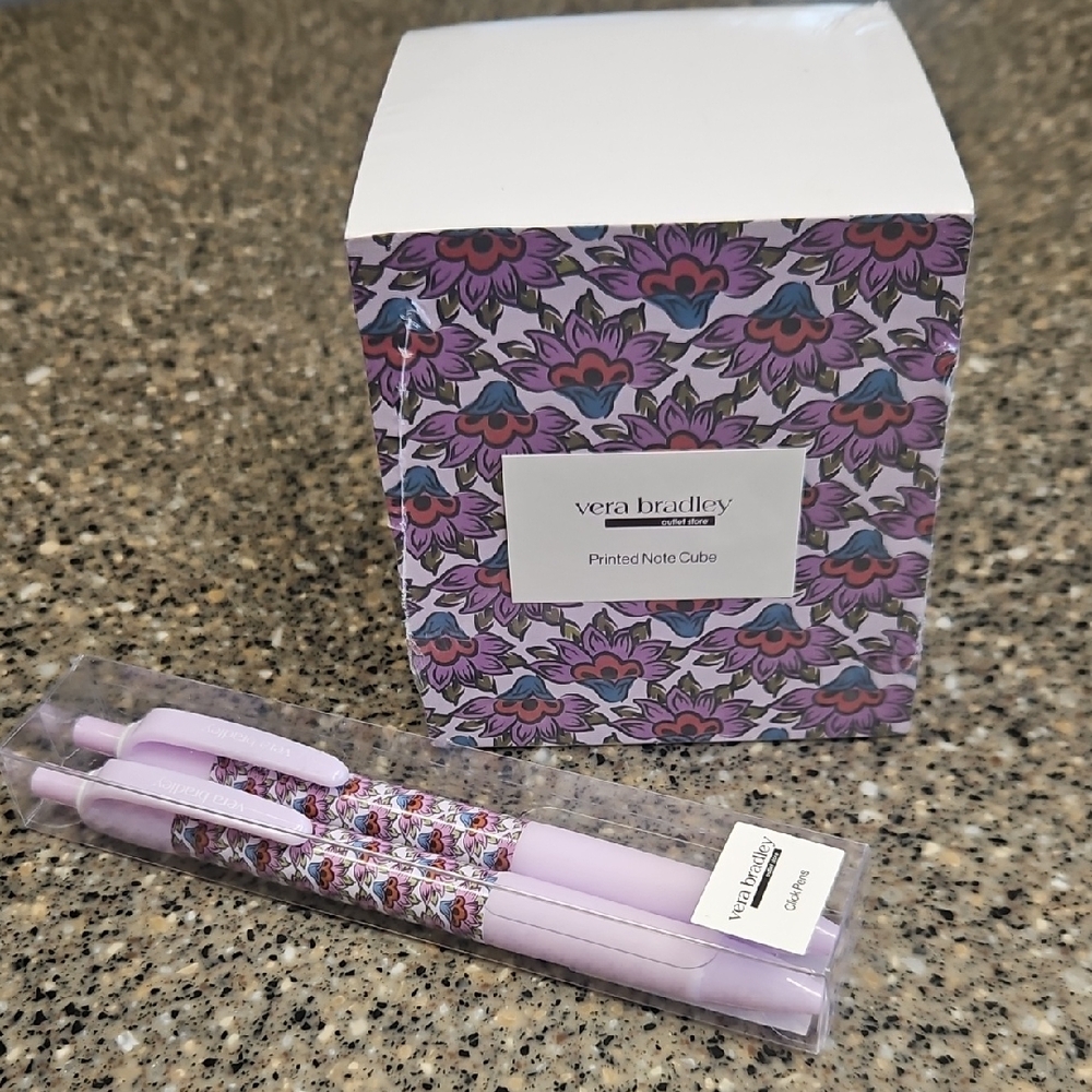 Vera Bradley Floral Note Cube with Pens
